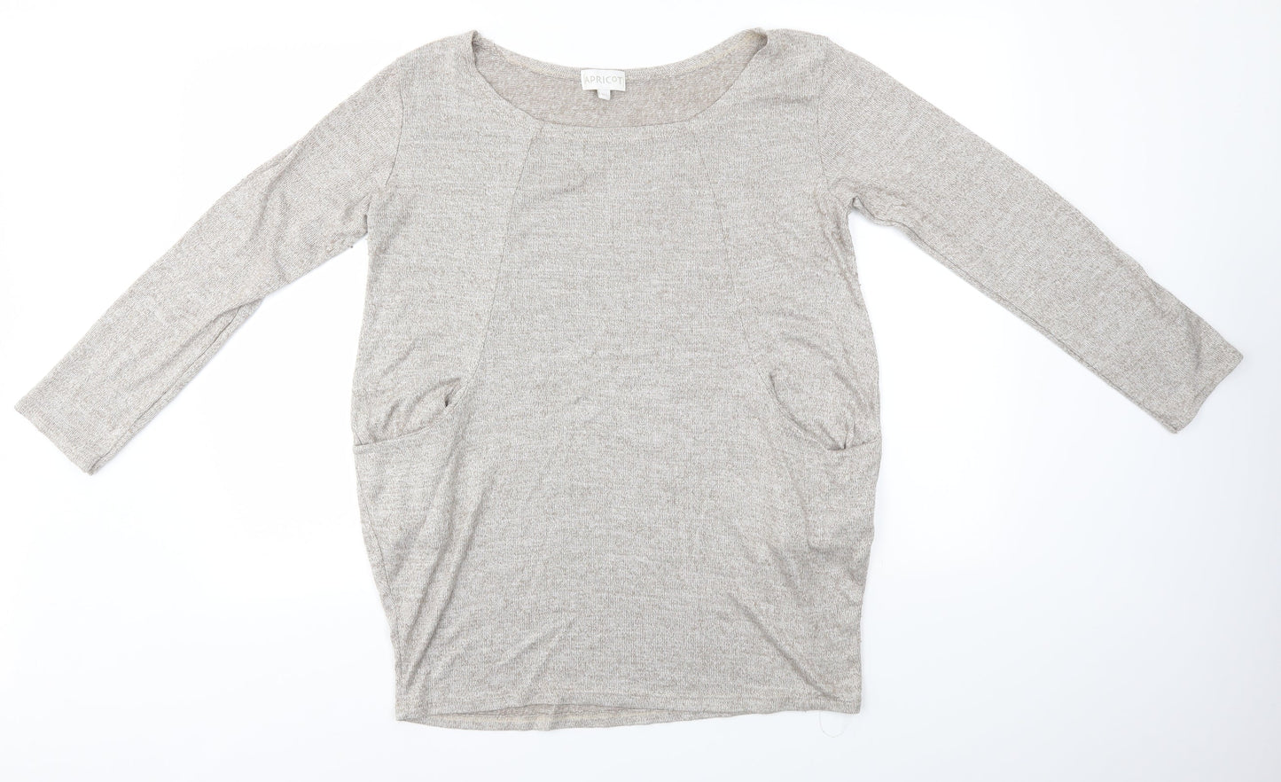 Womens UK Size M Apricot Grey Pullover Jumper