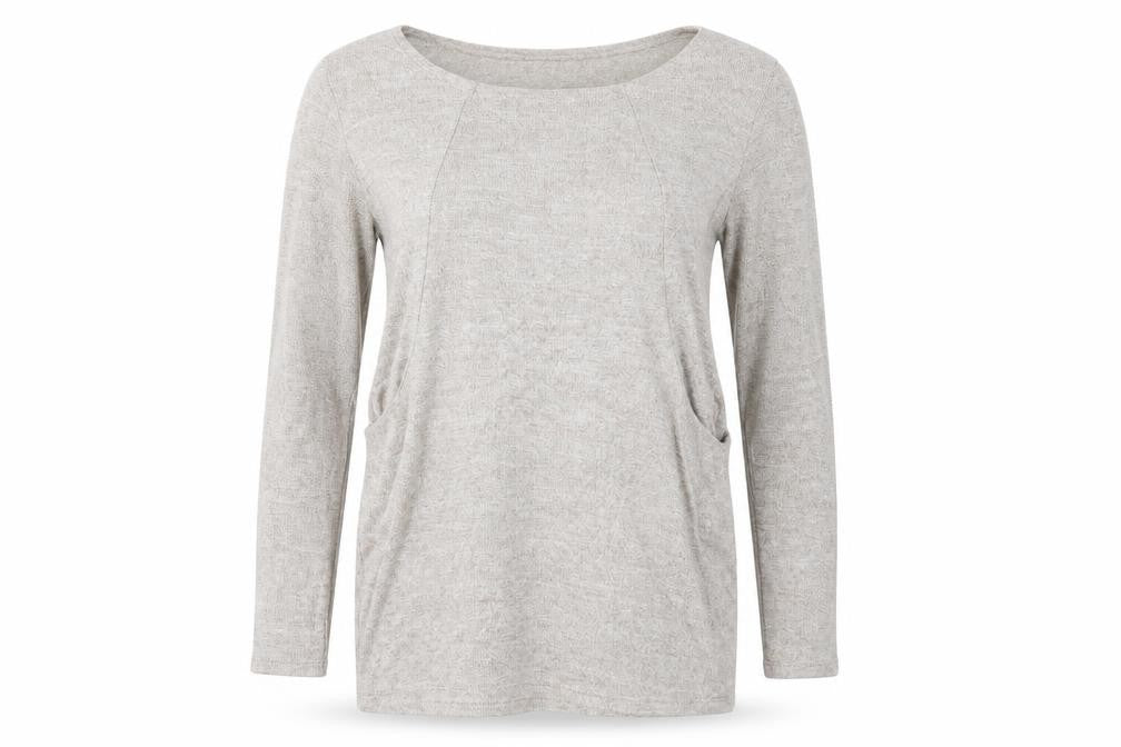 Womens UK Size M Apricot Grey Pullover Jumper