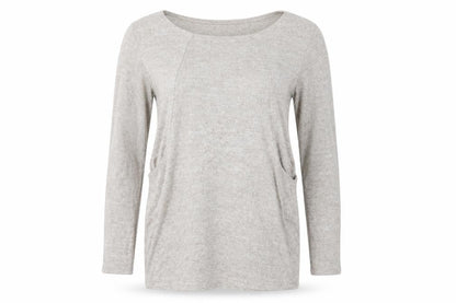 Womens UK Size M Apricot Grey Pullover Jumper