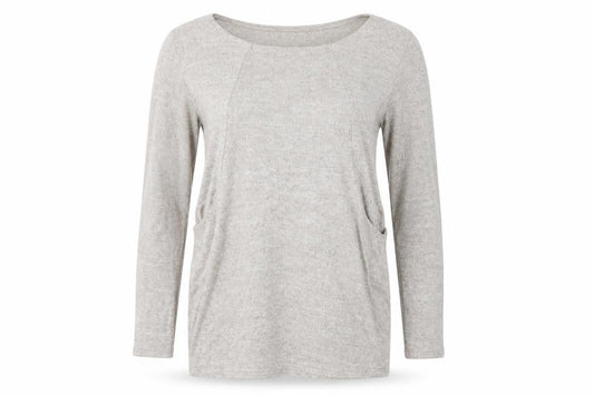 Womens UK Size M Apricot Grey Pullover Jumper