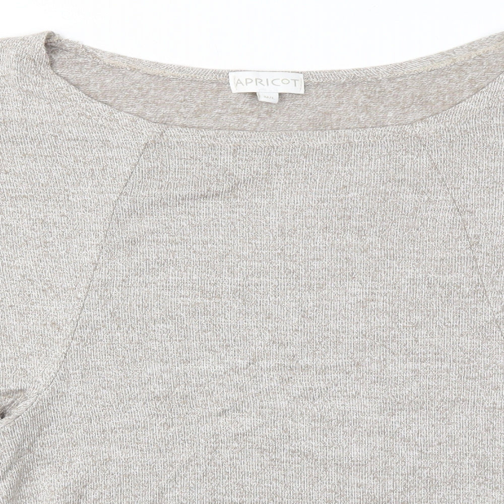Womens UK Size M Apricot Grey Pullover Jumper