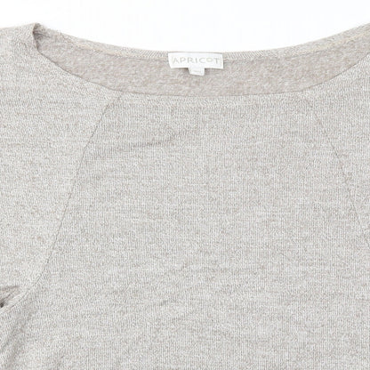 Womens UK Size M Apricot Grey Pullover Jumper