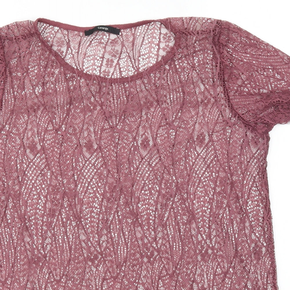 George Womens Purple   Basic T-Shirt Size 14