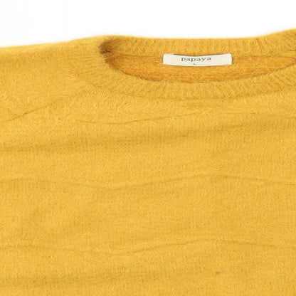 Papaya Womens Yellow   Pullover Jumper Size L