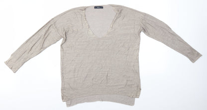 Womens UK Size L Zara Brown Pullover Jumper