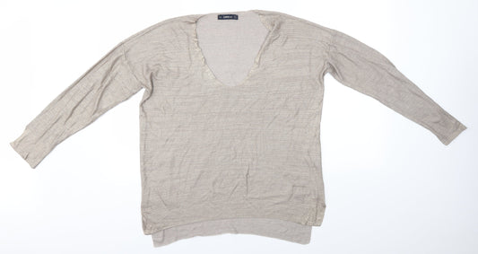 Womens UK Size L Zara Brown Pullover Jumper