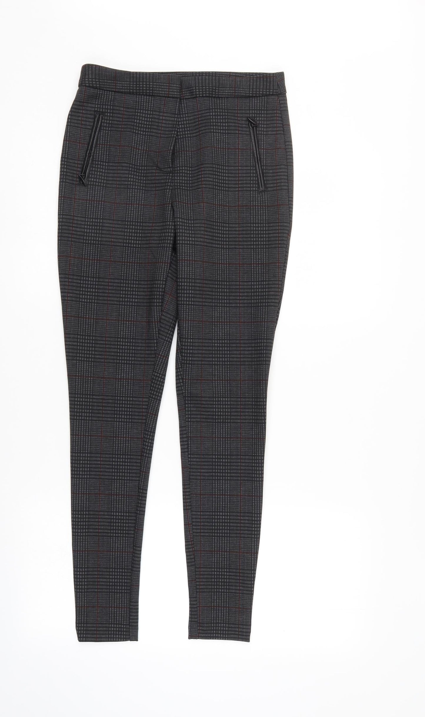 George Womens Grey Check  Trousers  Size 8 L27 in