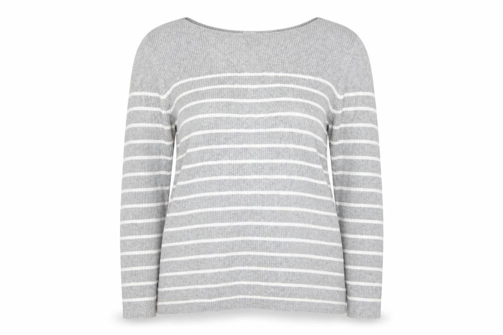 Preworn Womens Grey Striped  Pullover Jumper Size L