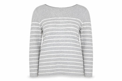 Preworn Womens Grey Striped  Pullover Jumper Size L
