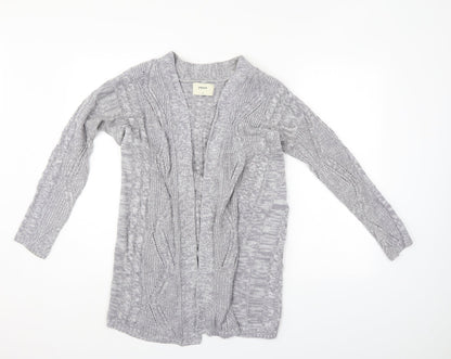 Womens UK Size S Papaya Grey Cardigan Jumper