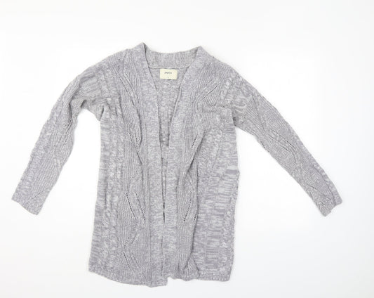 Womens UK Size S Papaya Grey Cardigan Jumper