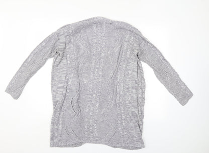 Womens UK Size S Papaya Grey Cardigan Jumper