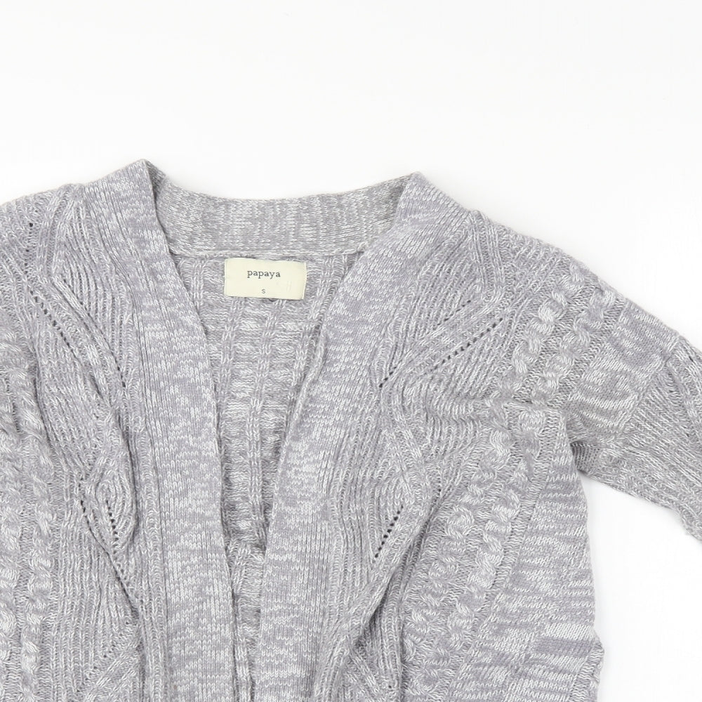 Womens UK Size S Papaya Grey Cardigan Jumper