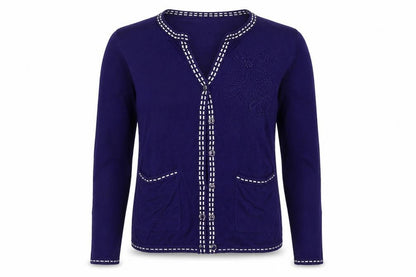 Womens UK Size M Annabelle Blue Cardigan Jumper