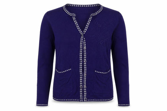 Womens UK Size M Annabelle Blue Cardigan Jumper