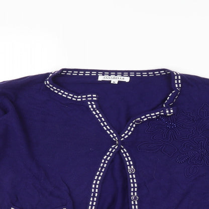 Womens UK Size M Annabelle Blue Cardigan Jumper