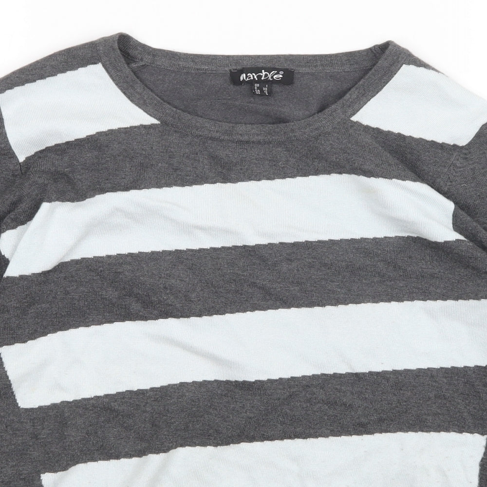 marbles Womens Multicoloured Striped  Pullover Jumper Size S