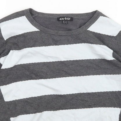marbles Womens Multicoloured Striped  Pullover Jumper Size S