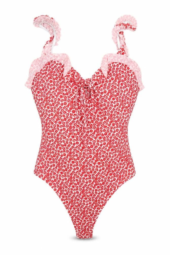 Womens UK Size 6 Missguided One-Piece Red Bodysuit