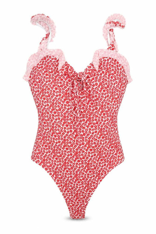 Womens UK Size 6 Missguided One-Piece Red Bodysuit