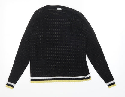 pimkle Womens Black Polka Dot  Pullover Jumper Size L