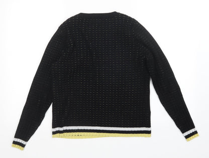 pimkle Womens Black Polka Dot  Pullover Jumper Size L