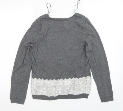 Womens UK Size 12 Dorothy Perkins Grey Pullover Jumper