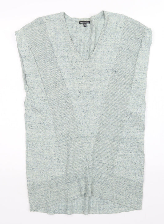 Womens UK Size 8 Warehouse Green Vest Jumper