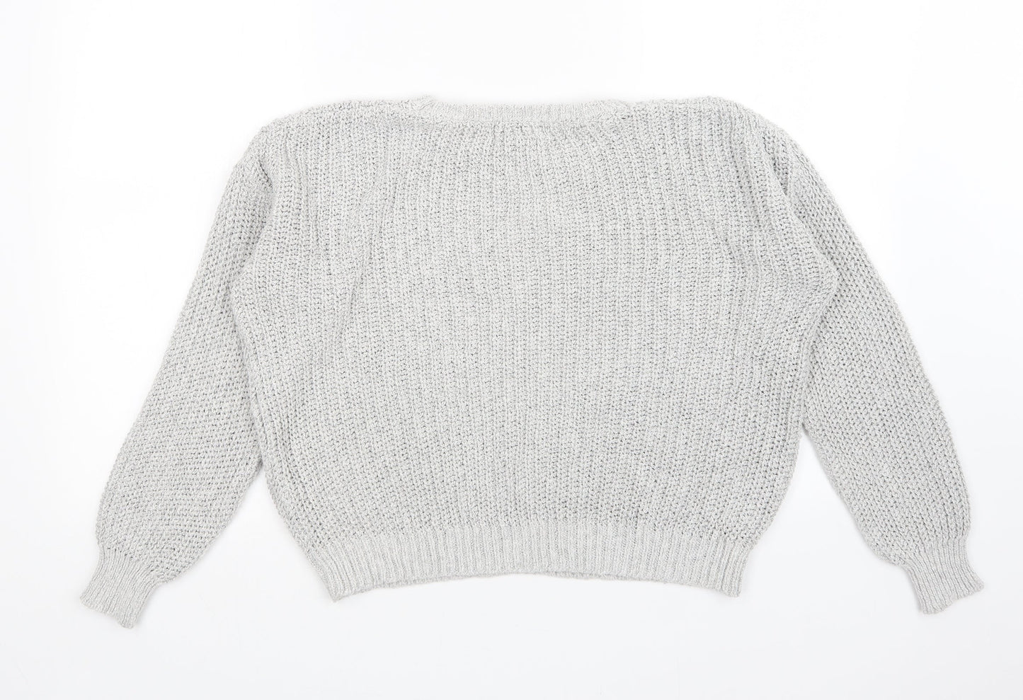 Womens UK Size M FOREVER 21 Grey Pullover Jumper