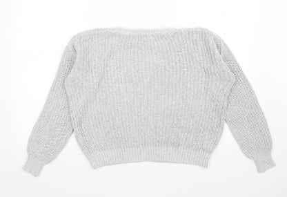 Womens UK Size M FOREVER 21 Grey Pullover Jumper
