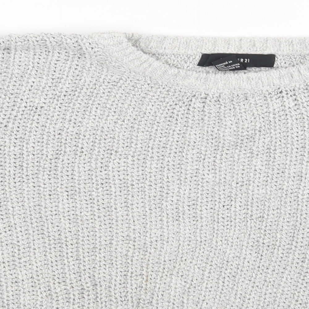 Womens UK Size M FOREVER 21 Grey Pullover Jumper