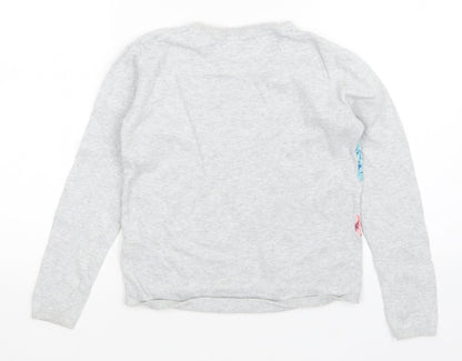 H&M Girls Grey Floral  Pullover Sweatshirt Size 11-12 Years