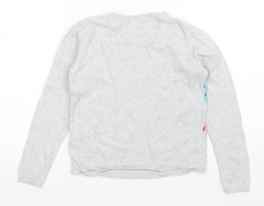 H&M Girls Grey Floral  Pullover Sweatshirt Size 11-12 Years