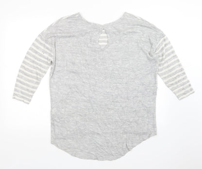 TU Womens Grey Striped  Pullover Jumper Size 14
