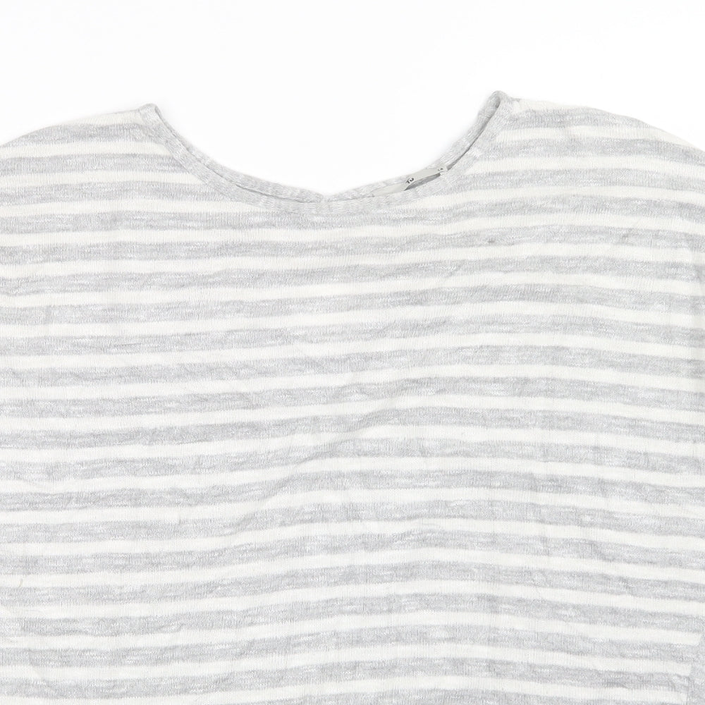 TU Womens Grey Striped  Pullover Jumper Size 14