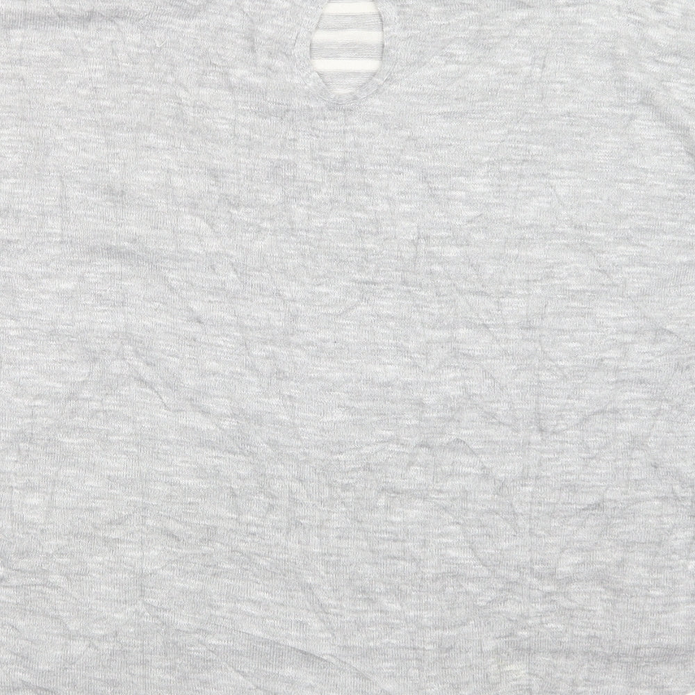 TU Womens Grey Striped  Pullover Jumper Size 14