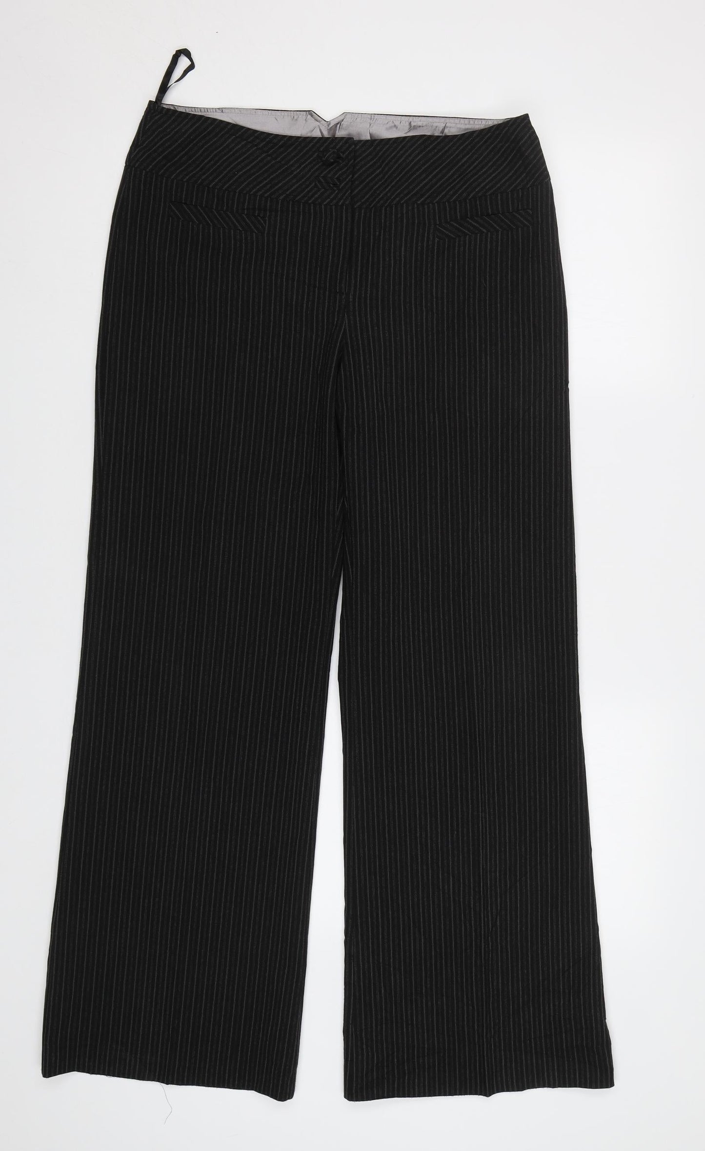 Womens UK Size 12 Dorothy Perkins Regular Fit Dress Pants Black Trousers