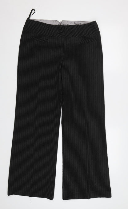 Womens UK Size 12 Dorothy Perkins Regular Fit Dress Pants Black Trousers