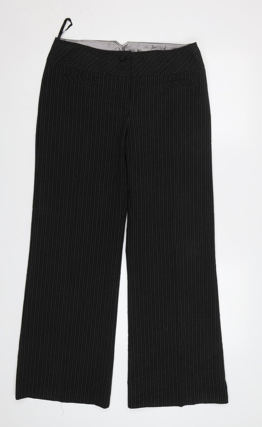Womens UK Size 12 Dorothy Perkins Regular Fit Dress Pants Black Trousers