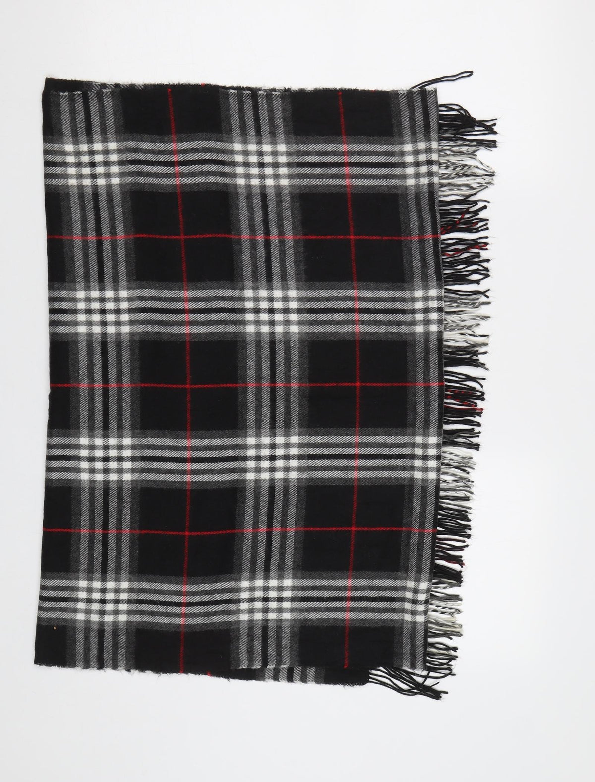 Preworn Womens Grey Check Knit  Shawl/Wrap