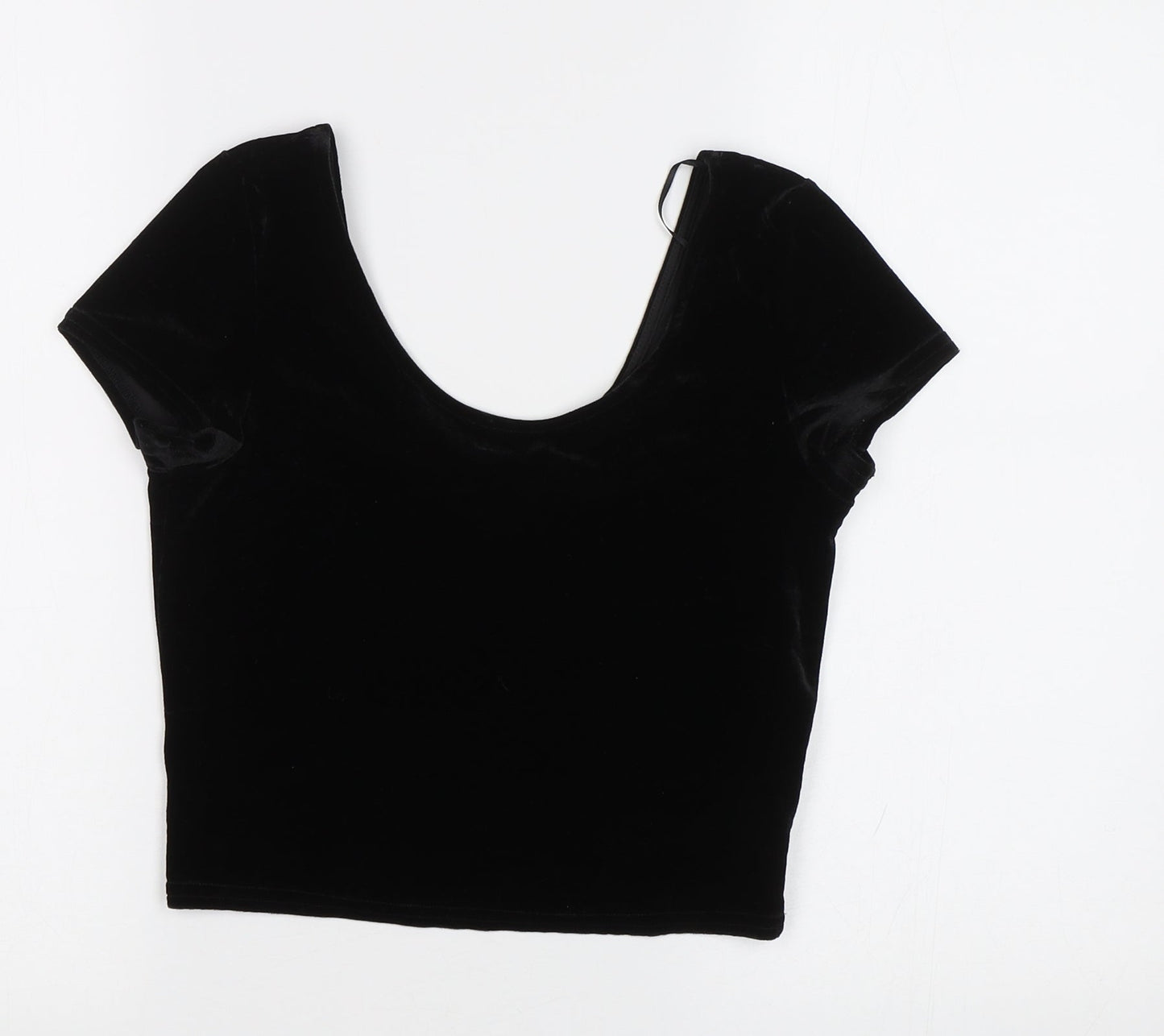 Womens UK Size 8 New Look Black Cropped Blouse