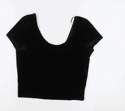 Womens UK Size 8 New Look Black Cropped Blouse