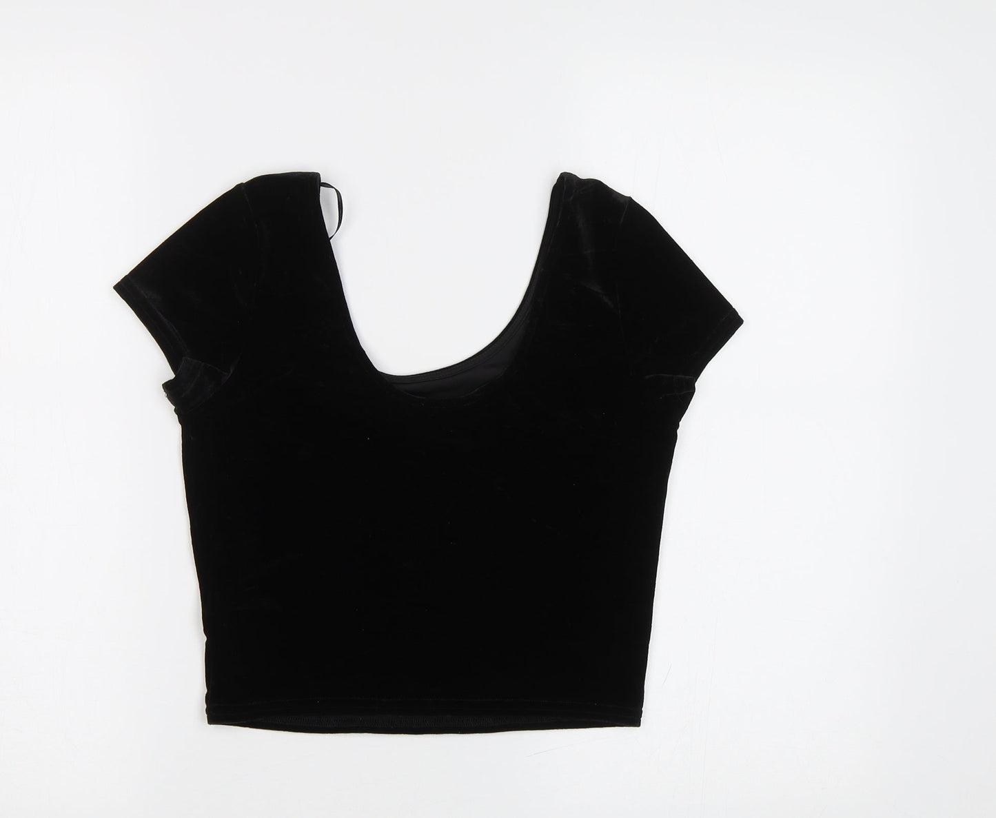 Womens UK Size 8 New Look Black Cropped Blouse