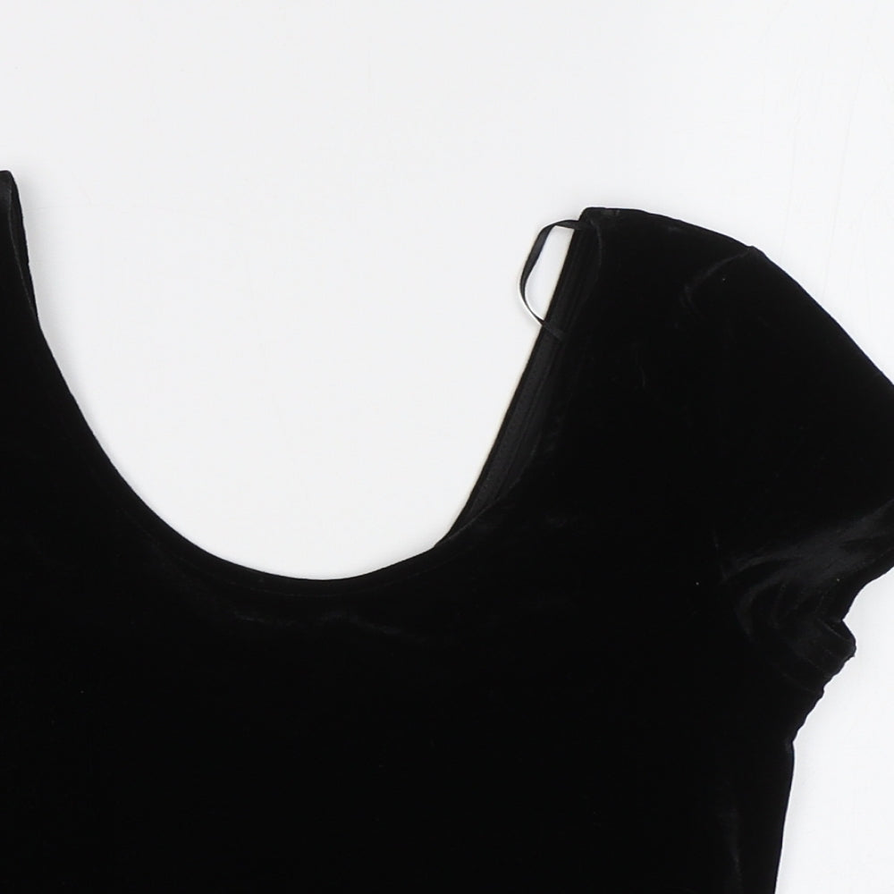 Womens UK Size 8 New Look Black Cropped Blouse