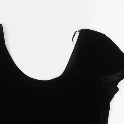 Womens UK Size 8 New Look Black Cropped Blouse