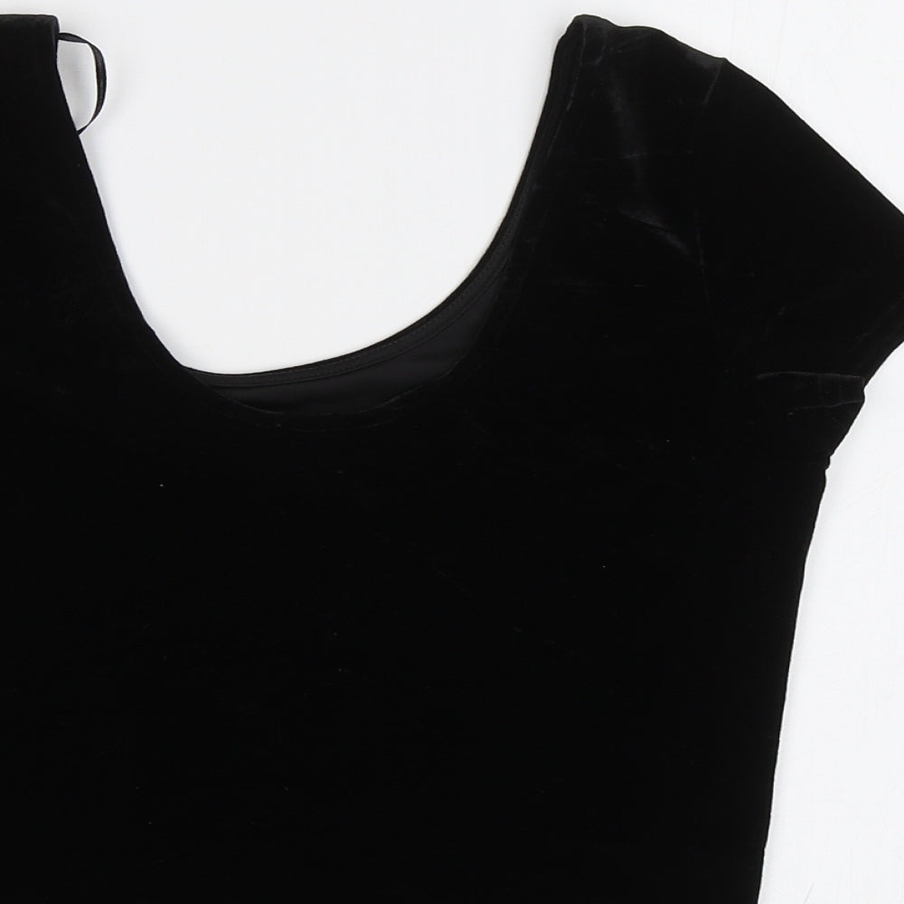 Womens UK Size 8 New Look Black Cropped Blouse
