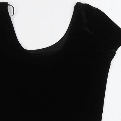 Womens UK Size 8 New Look Black Cropped Blouse