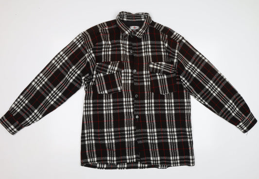 ABC Collection Mens Brown Check   Button-Up Size XL