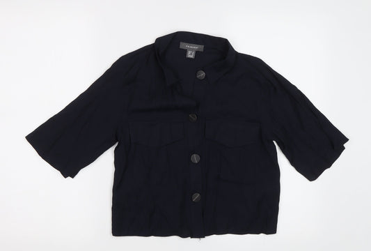 Primark Womens Blue   Basic Button-Up Size 8