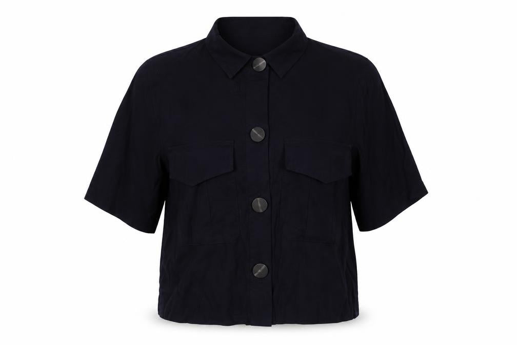 Womens UK Size 8 Primark Blue Basic Button-Up